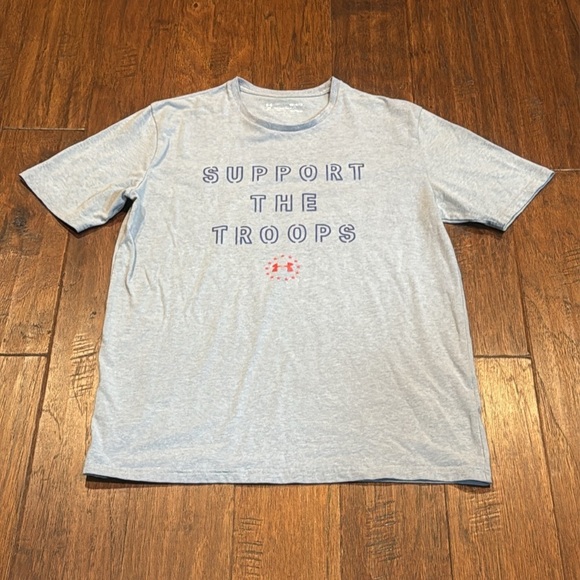 Medium Under Armour Heat Gear Light Gray Support Graphic Tee - Picture 8 of 8